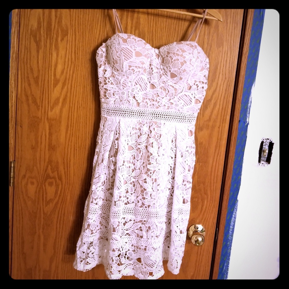 White crochet dress